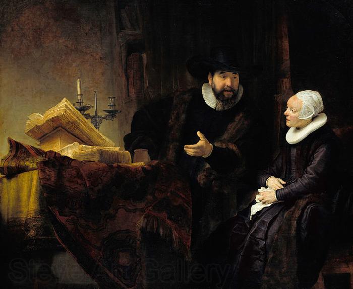 REMBRANDT Harmenszoon van Rijn The Mennonite Preacher Anslo and his Wife Spain oil painting art